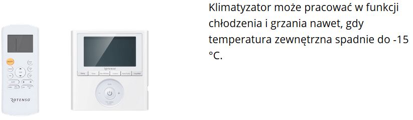 Klimatyzator podsufitowo-przypodłogowy Rotenso Jato J140Vi / J140Vo praca do -15°C